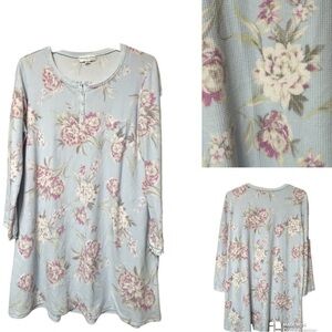 Miss Elaine waffle knit cottage core nightgown